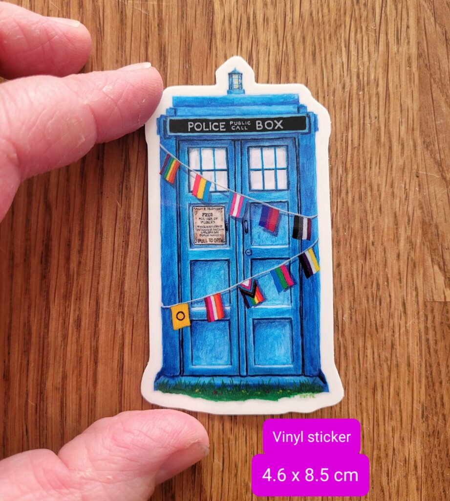 Pride TARDIS sticker